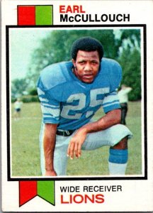 1973 Topps Football Card Earl McCullough Detroit Lions sk2643