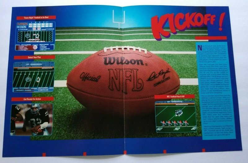 NFL Football Arcade FLYER Original Video Game Sports Vintage Retro Art Promo