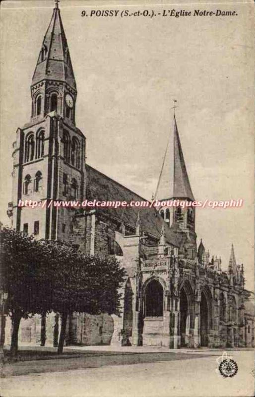 Poissy - Notre Dame Church - Old Postcard