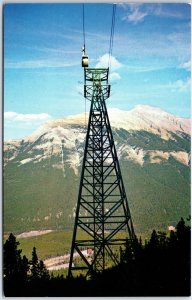 VINTAGE POSTCARD GONDOLA LIFT AT BANFF SULPHUR SPRINGS ALBERTA CANADA