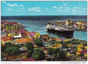 Curacao Willemstad Cargo Ship In Harbour Entrance