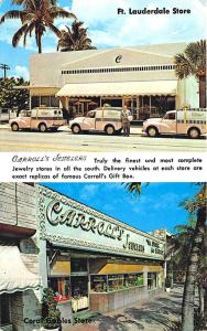 Fort Lauderdale FL Carroll's Jewelers Store Front Delivery Trucks Postcard