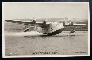 Mint England Real Picture Postcard Aviation Flying boat Short Empire Boat