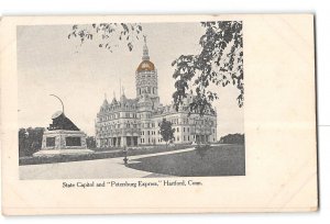 Hartford Connecticut CT Postcard 1898-1901 State Capitol and Petersburg Express