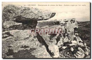 Old Postcard Les Baux Escarpments plateau Baux Rocks eroded by the sea air