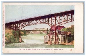 Spokane Washington WA Postcard Monroe Street Bridge Falls c1906 Vintage Antique
