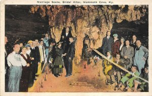 Mammoth Cave Kentucky 1920s Postcard Marriage Scene Wedding Bridal Altar