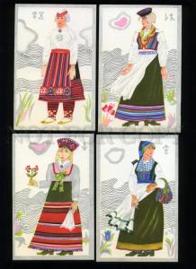 166111 ESTONIA National Costumes by TOLLI 12 old postcards