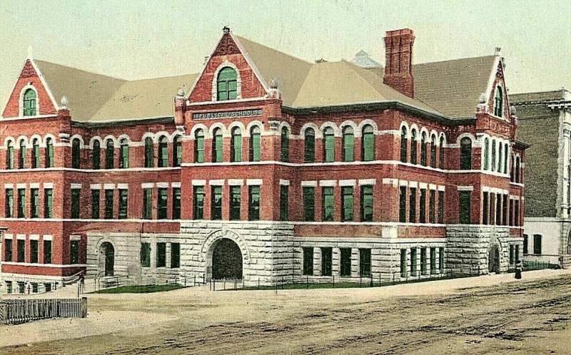 Postcard  Hand Tinted View of High School & Masonic Temple in Butte, Montana. S7