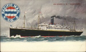 Pacific Mail Steamship SS Manchuria c1905 Postcard
