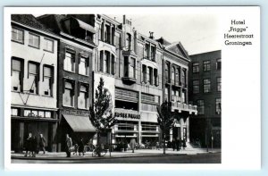 RPPC  GRONINGEN, NETHERLANDS  Heerestraat HOTEL FRIGGE  Real Photo Postcard