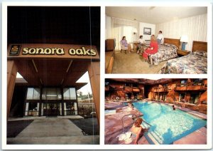 Postcard - Sonora Oaks Motor Hotel - Sonora, California