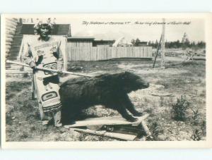 1940's rppc LAST MAN TO DISCOVER KLONDIKE GOLD Carcross - By Whitehorse YT i5788