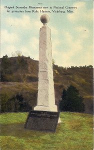 Vicksburg MS, Original Surrender Monument, Civil War Battlefield, 1910's