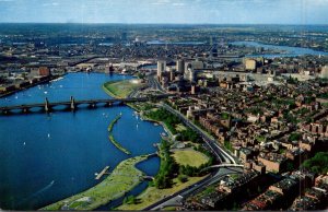 Massachusetts Boston Aerial View Charles River Basin
