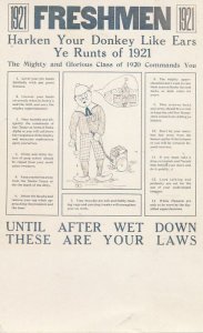 RPPC Rules for Freshmen of 1921 from the Class of 1920 - Humor