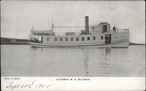 Rockland ME? Steamer Boat WG Butman c1905 Postcard