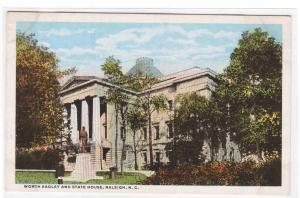 Worth Bagley & State House Raleigh North Carolina 1920s postcard