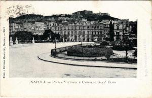 CPA Napoli Piazza Vittoria E Castello Sant'Elmo ITALY (801475)