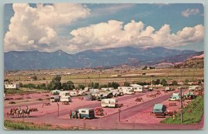 Colorado Springs Colorado~Modern Camping~Campers-Tents~People on Horseback~1960s