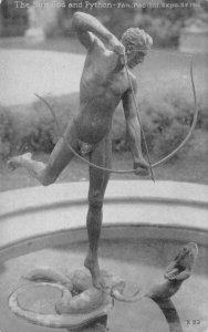 Sun God & Python Statue PPIE 1915 San Francisco, CA Expo Vintage Postcard