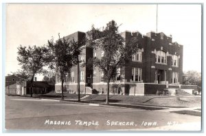 c1950's Masonic Temple Building Spencer Iowa IA RPPC Photo Vintage Postcard