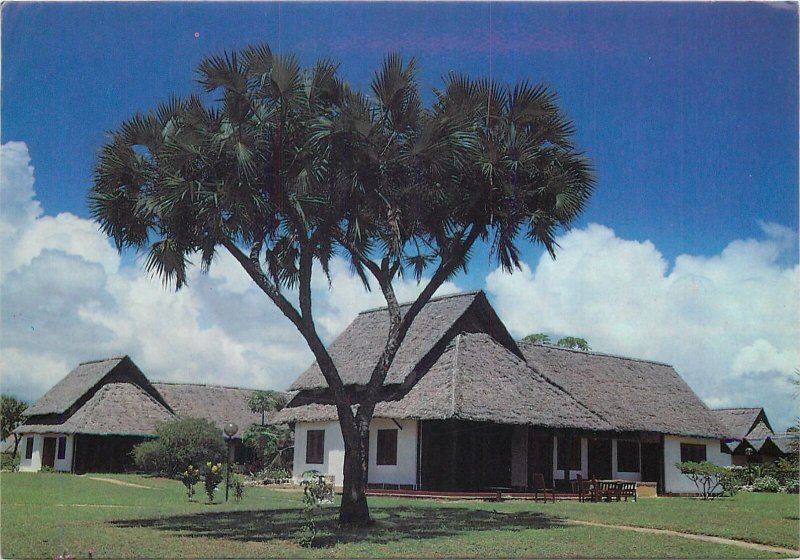 Butterfly stamp on Postcard Kenya Msambweni The Black Marlin Italian village