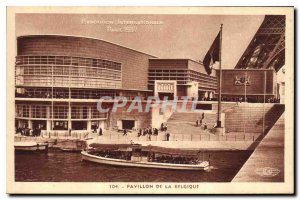 Postcard Old Paris 1937 International Exhibition Pavilion of Belgium Eiffel T...