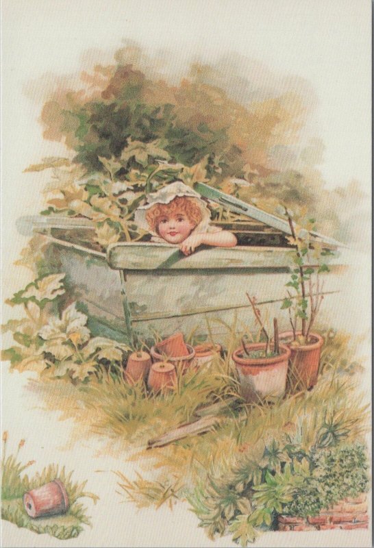 Children's Art Postcard - Childhood Memories, A Good Place To Hide RR17341