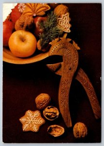 Nutcracker, Vintage 1980 Christmas Czechoslovakia Postcard, Still Life