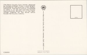 Marin County Civic Center San Rafael CA Frank Lloyd Wright Postcard F65
