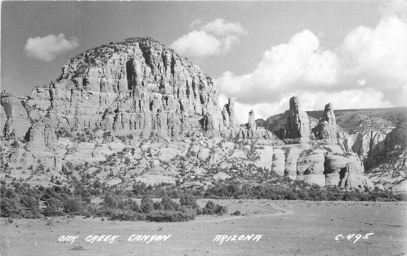 Arizona Oak Creek Canyon C-495 RPPC Photo 1940s Postcard 2-6744