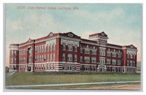 Postcard State Normal School LaCrosse Wis. Wisconsin c1912 Postmark
