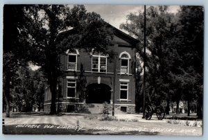 1948 Historic Old Library Baxter Springs Kansas KS RPPC Photo Vintage Postcard