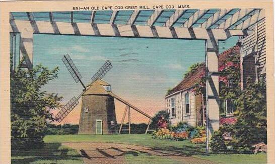 Massachusetts Cape Cod An Old Cape Cod Grist Mill 1946