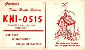 QSL Radio Card From Salina Kansas KNI - 0515