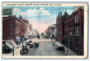 1923 Ouellette Avenue Looking South Windsor Ontario Canada Vintage Postcard