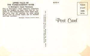 Vintage Postcard Upper Falls of The Tahquamenon River Michigan's Upper Peninsula