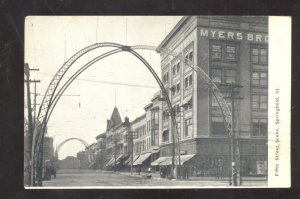 SPRINGFIELD ILLINOIS DOWNTOWN FIFTH STREET SCENE VINTAGE POSTCARD