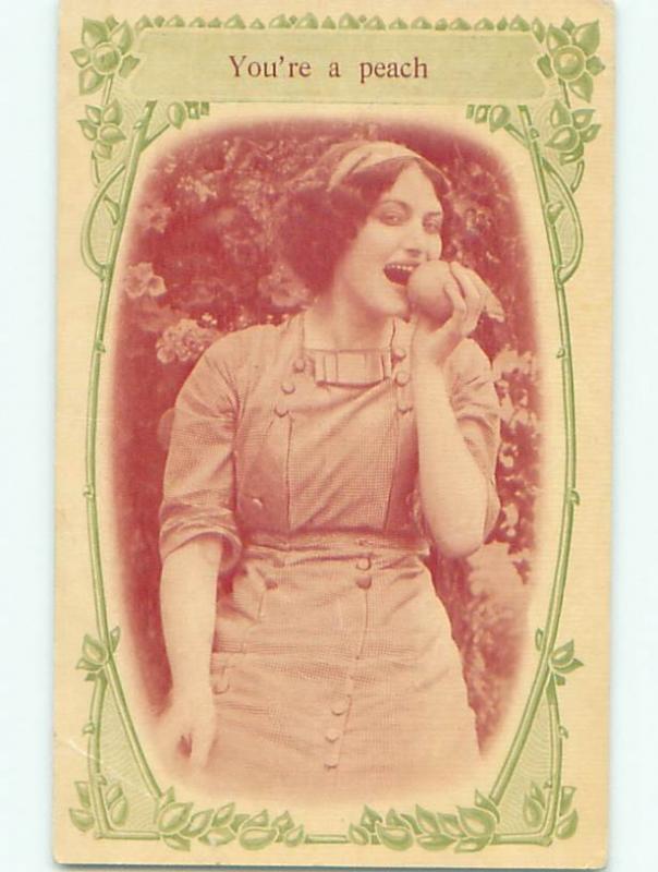 Divided-Back PRETTY WOMAN Risque Interest Postcard AA8094