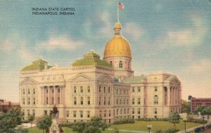 Vintage Postcard Indiana State Capitol Historical Building Indianapolis Indiana