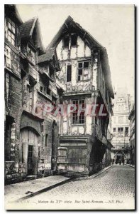 Postcard Old House Rouen fifteenth century Rue Saint Romain