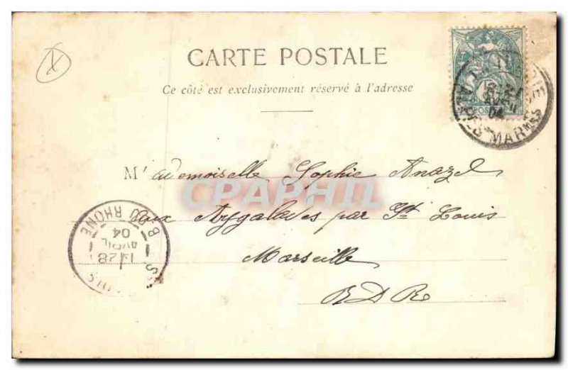 Postcard Old Nice Jetee Promenade between Palm Velo Cycle