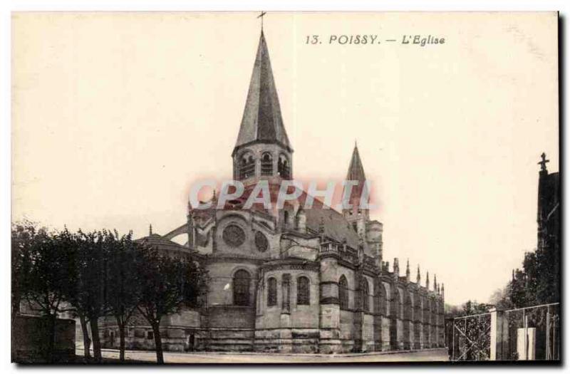 Poissy Old Postcard L & # 39eglise Notre Dame