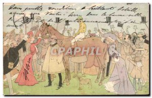 Old Postcard Fantasy Horse Horse Racing Jockey Illustrator