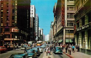 1950s Los Angeles California 7th Broadway occupation buses Postcard 26-421