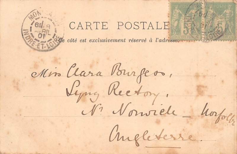 C044 France Montbazon 1907 Le Pont  vintage postcard