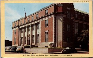 US Post Office And Federal Building Spartanburg South Carolina Postcard C275