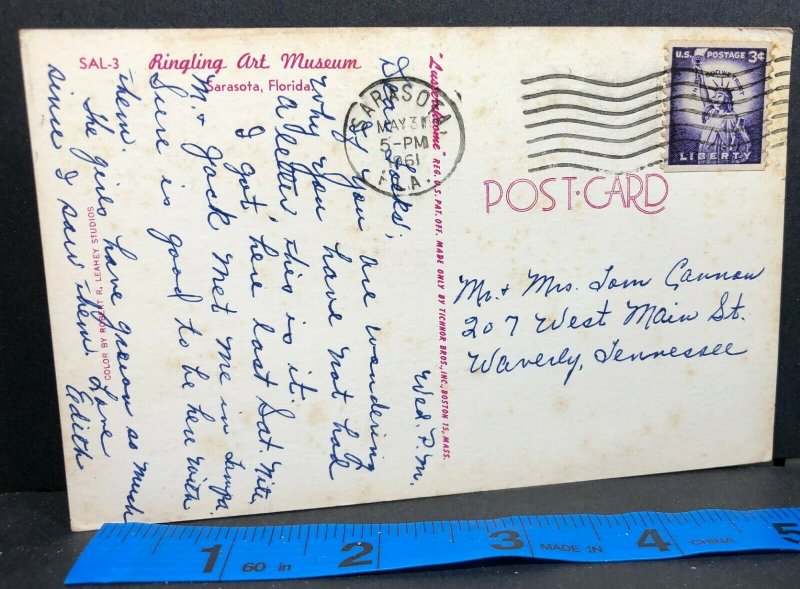 Florida Ringing Art Museum Sarasota Vintage Postcard 