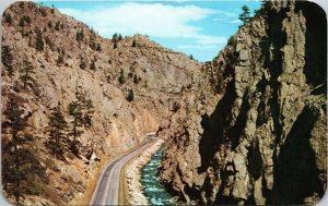 Rugged Section Thompason Canon hwy US 34 Loveland Estate Park CO Postcard PM  